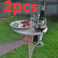Portable Folding Round Wine Picnic Table, Easy to Carry