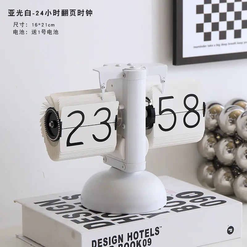 Minimalist Automatic Page Turning Clock for Home Decor