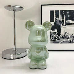 "Violent Bear Ceramic Figurine for Home Decor"