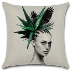 Artistic Women's Sofa Cushion Cover for Home & Office