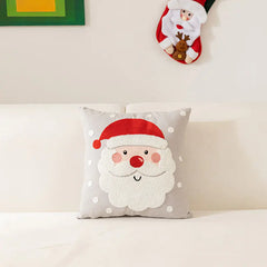 Christmas Embroidered Pillow Cover for Home Decor