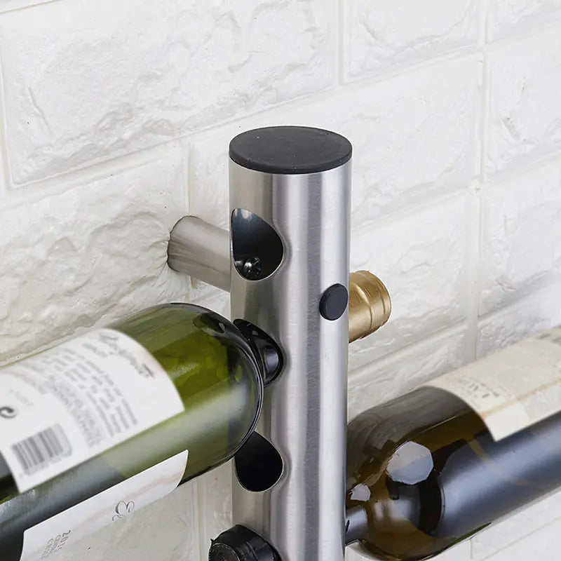 Creative Wall-Mounted Stainless Steel Wine Rack