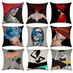 Artistic Women's Sofa Cushion Cover for Home & Office