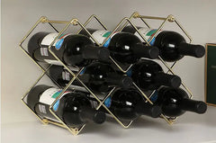Metal Honeycomb Wine Rack - Iron Art Wine Holder