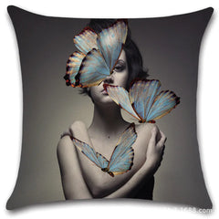 Artistic Women's Sofa Cushion Cover for Home & Office