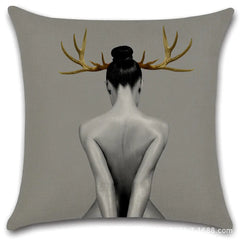 Artistic Women's Sofa Cushion Cover for Home & Office