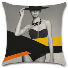 Artistic Women's Sofa Cushion Cover for Home & Office