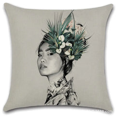 Artistic Women's Sofa Cushion Cover for Home & Office
